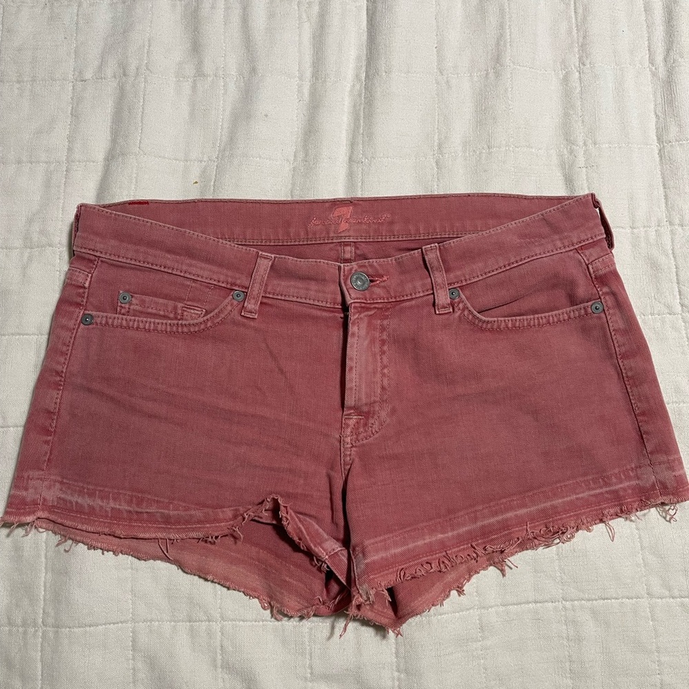 7 for all Mankind stretch pink jean short size 28